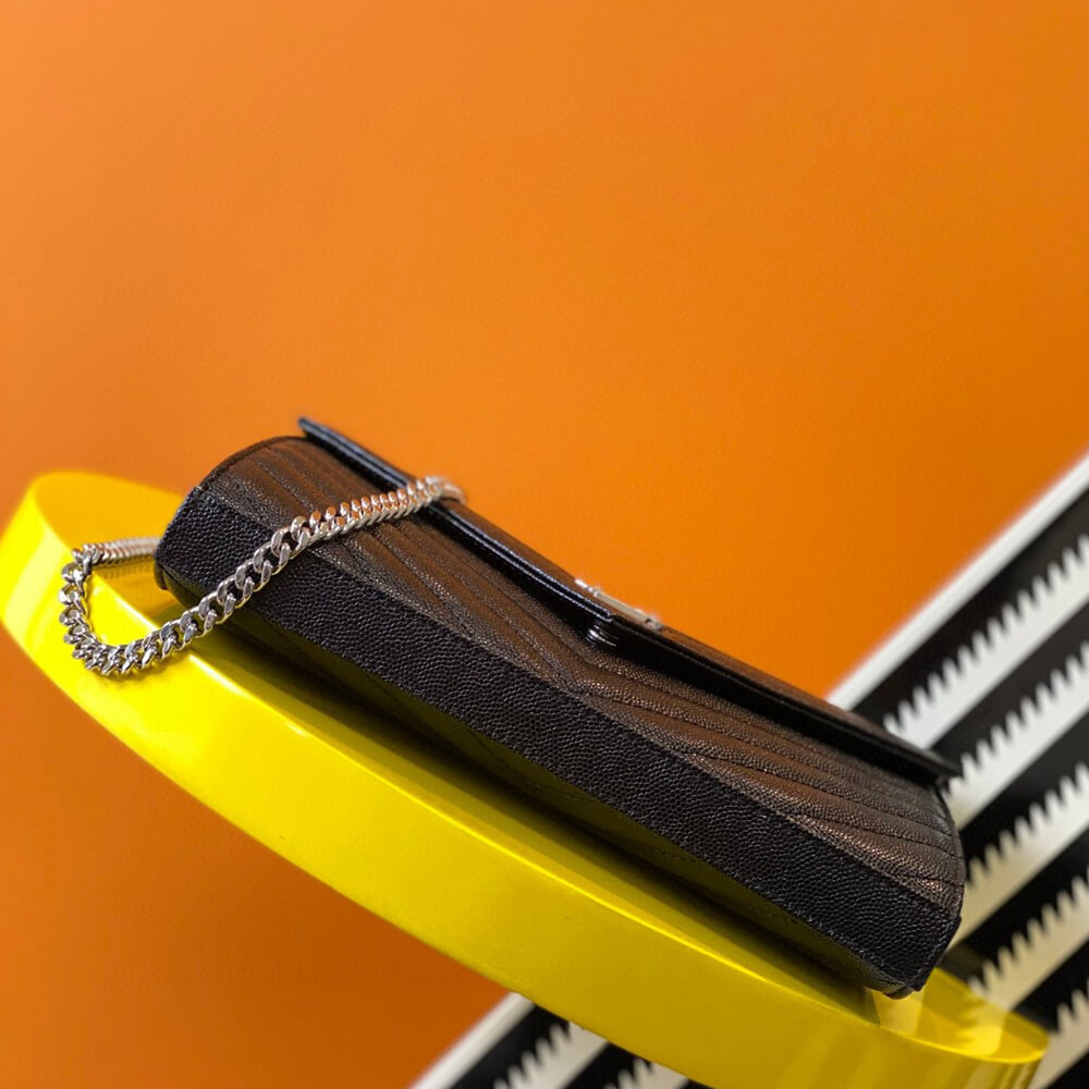 YSL classic cassandre chain wallet in grain de poudre leather(high-end grade)