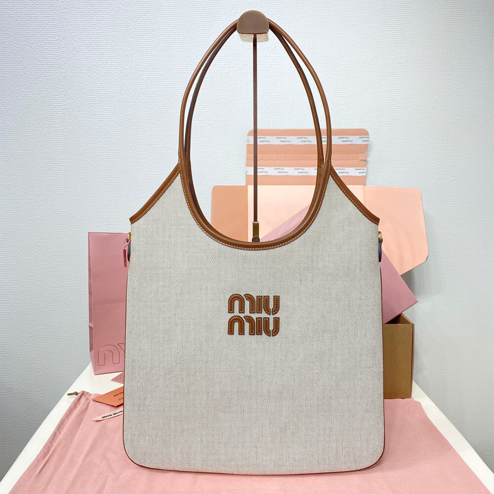 MIUMIU REGULAR IVY canvas and leather bag(HIGH-END GRADE)